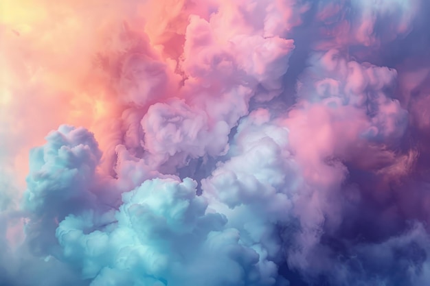 Ethereal clouds blending with vibrant colors