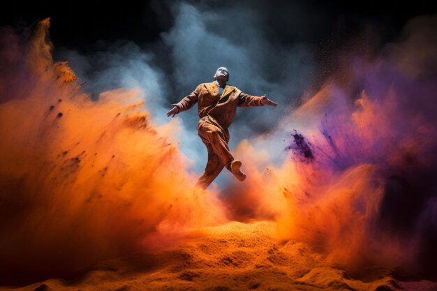 エーテルダンス 色彩の塵の雲の中でダンサーの優しさを明らかにする