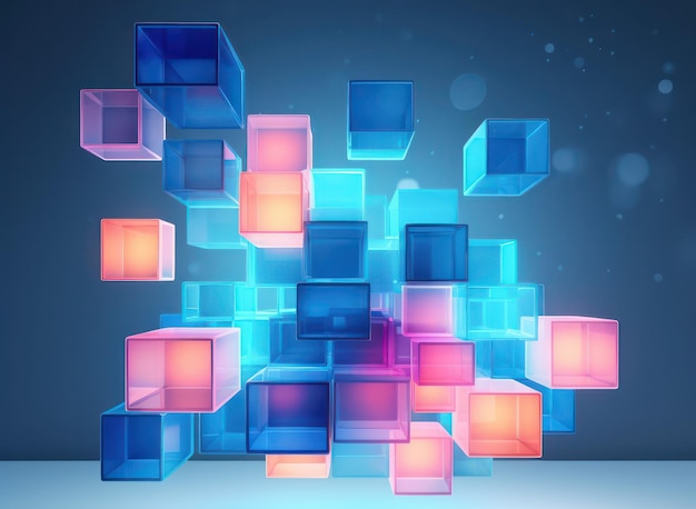 ethereal dimensions abstract 3d geometric squares unveiling multiverse delve into a realm of captivating abstraction with this image of intricate 3d geometric squares