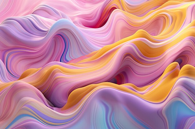 An ethereal and dreamy pastel background illustration with flowing violet and turquoise liquid generative ai