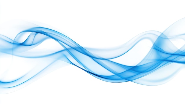 Ethereal Dynamic Smoke Swirl in blauw en wit met zachte gloeiende effecten