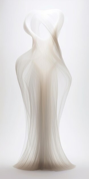 Фото Эфирная элегантность полупрозрачная скульптура в белом