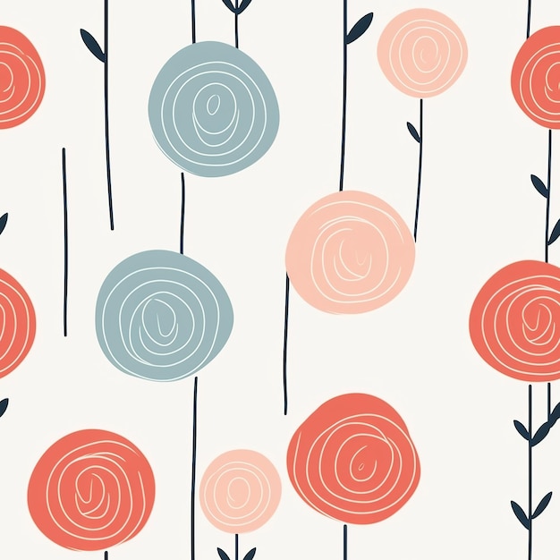 Ethereal Elegance Continuous Line Art Roses in Pastel Seamless Pattern