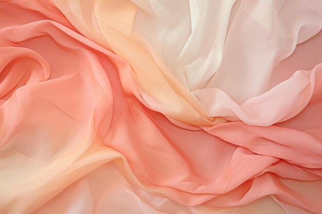Ethereal Elegance Delicate Draped Fabric in Soft Peach en Cream Generative AI