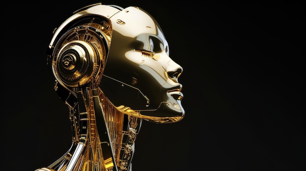 Ethereal Elegance Graceful Robotics in Gilded Form