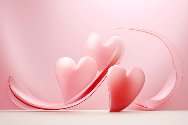 Ethereal Elegance HD Depths of Light Red and Pink valentines day background