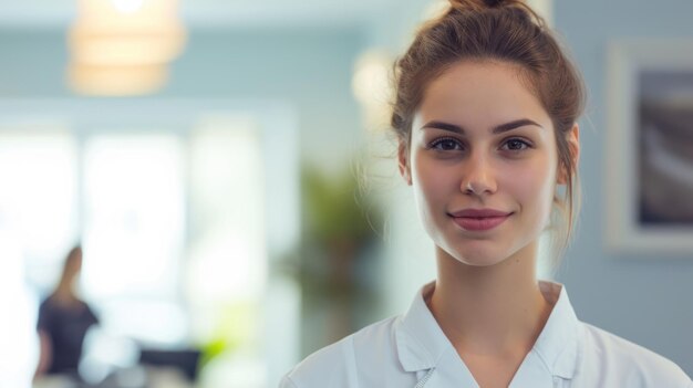 Ethereal Elegance A Mesmerizing SwanLike Woman Poses Gracefully in a Crisp White Shirt