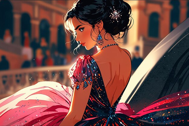 Ethereal Elegance Spanish Beauty in MangaInspired Illustration