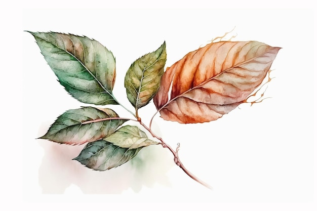 Ethereal Elegance of Watercolor wedding leaves