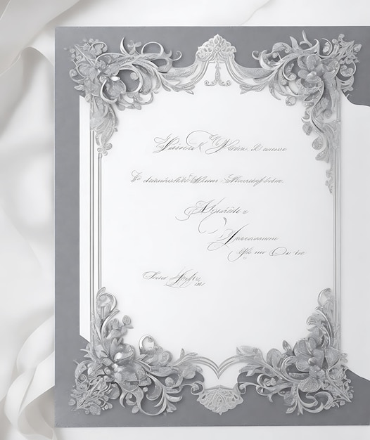 Ethereal Elegance White Invitation Card