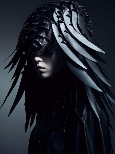 Photo ethereal elegance winged jellyfish in avantgarde style inspired by david sims and lorraine pascale