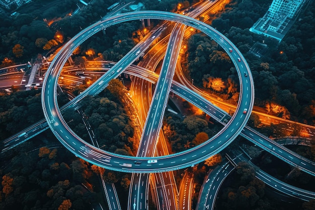 Ethereal elevation abstract bridges and highways in harmony