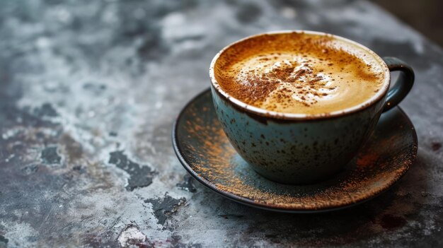 Ethereal Elixir A Tempting Cup of Cappuccino on a Dainty Porcelain Saucer Infused With the