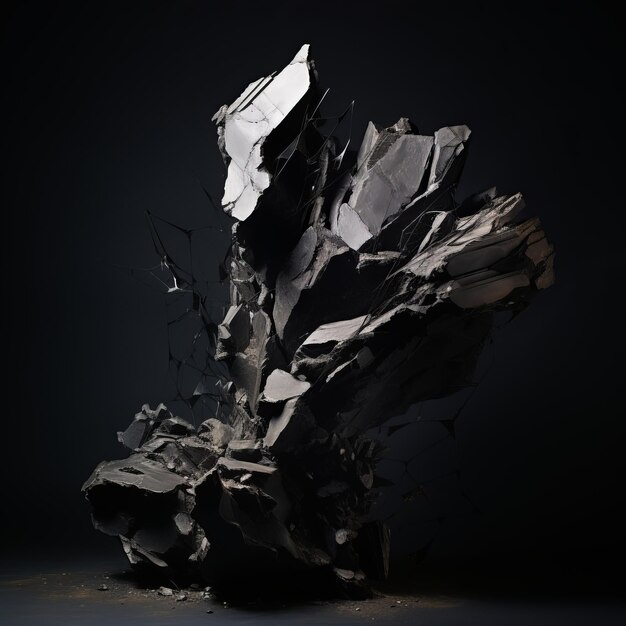Photo ethereal embrace dissonance and depth in abstract hyperrealistic broken marmor sculpture