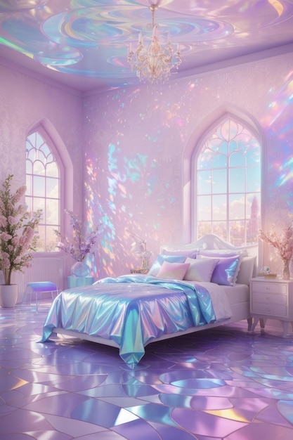 Ethereal Enchantment Journey into the Pastel Holographic Wonderland