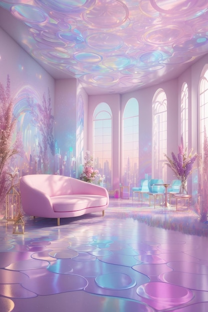 Ethereal Enchantment Journey into the Pastel Holographic Wonderland