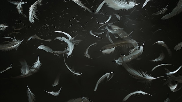Photo ethereal feathers in flight