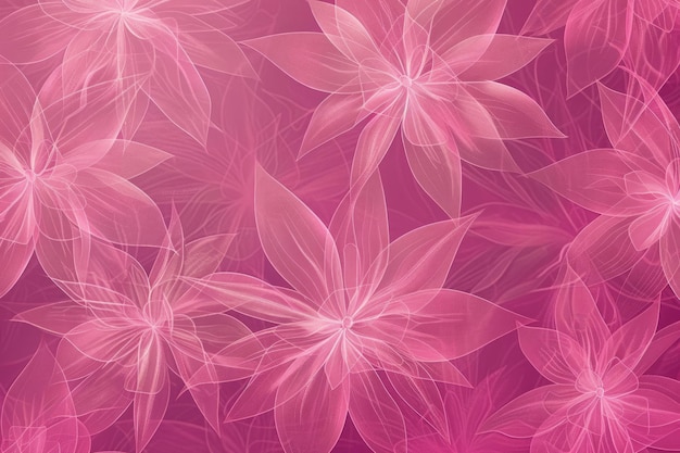 An ethereal floral fantasy a vibrant illustration of abstract flowers in shimmering pink hues perfect for wallpaper greeting cards or textile design