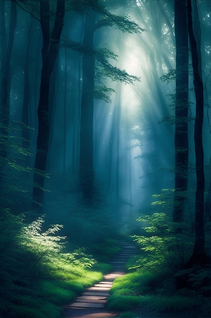 Эфирный лес ночью