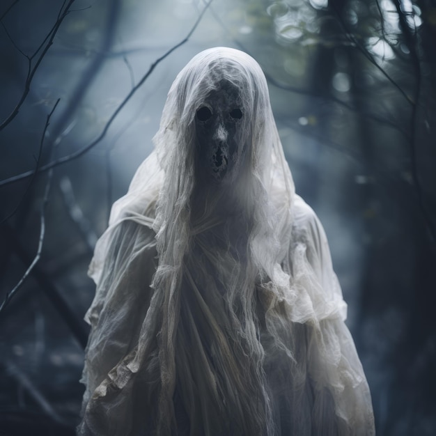 Ethereal Ghost Creature Haunting Woods A Psychological Terror