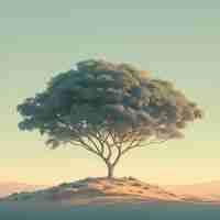 Photo ethereal hilltop tree perfect for nature lovers