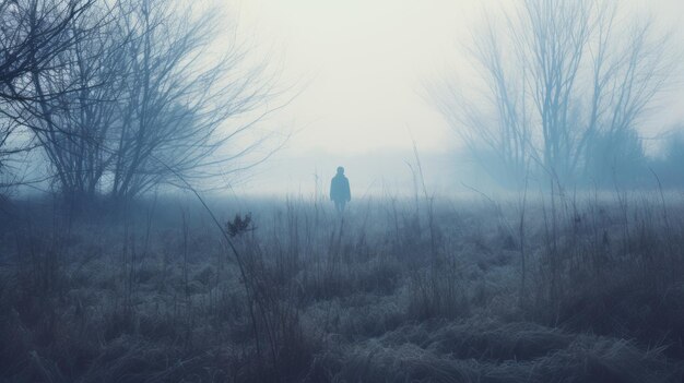 Photo ethereal horror a postapocalyptic landscape of psychological terror