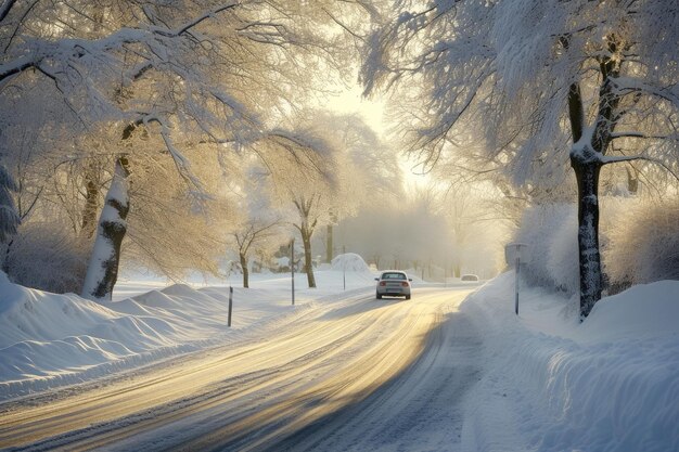 Ethereal Icecapade Cars Navigate Frosty Turns