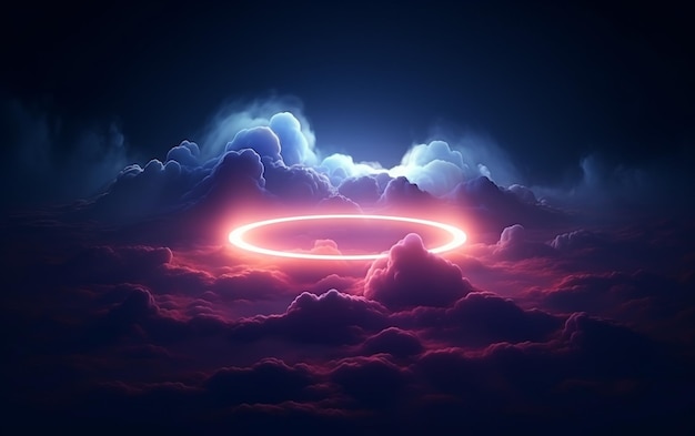 Фото Эфирные освещения в абстрактных облачных пейзажах