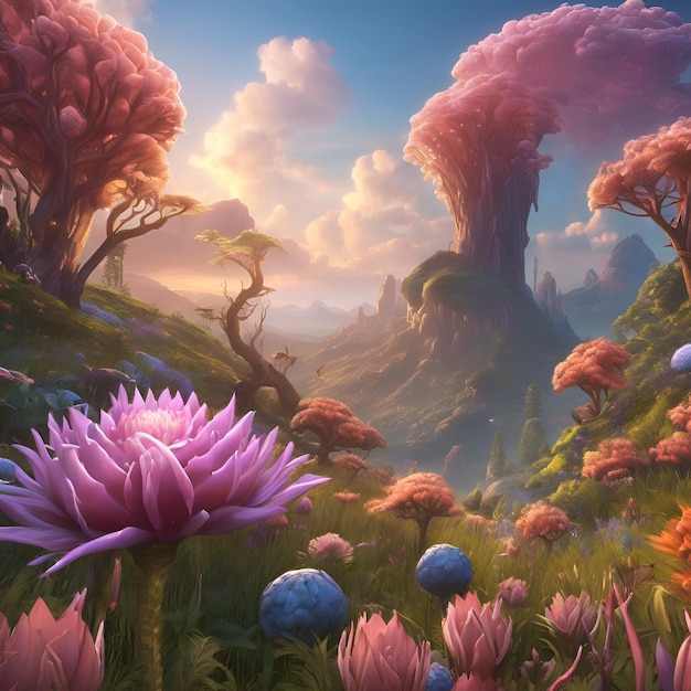 Ethereal landscapes populated by fantastical flora and fauna