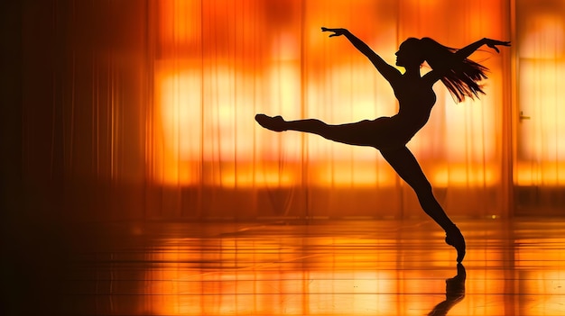 Foto ethereal leap un movimento grazioso di dancer39 congelato in una luce teatrale