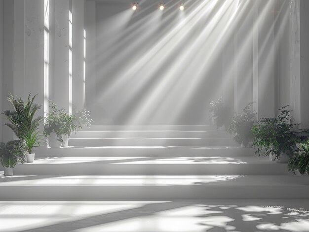 Ethereal Light A Serene Space Illuminated by Heavenly Rays