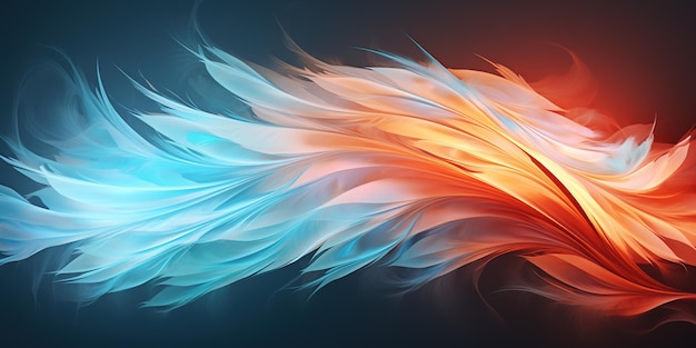 Ethereal phoenix plumes frozen in an abstract futuristic texture isolated on a transparent background