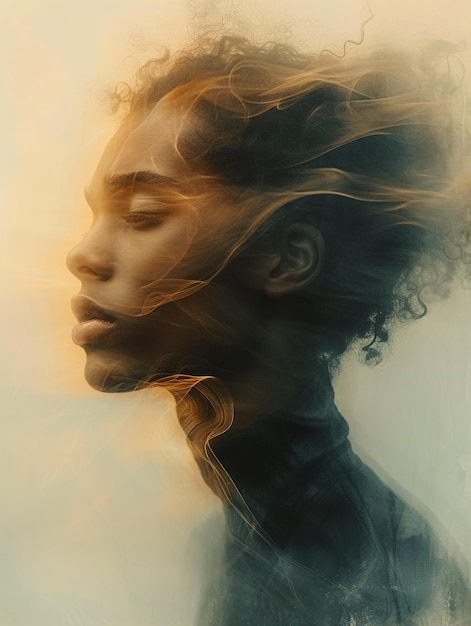 Ethereal Portrait of a Person With SmokeLike Visuals Generative AI