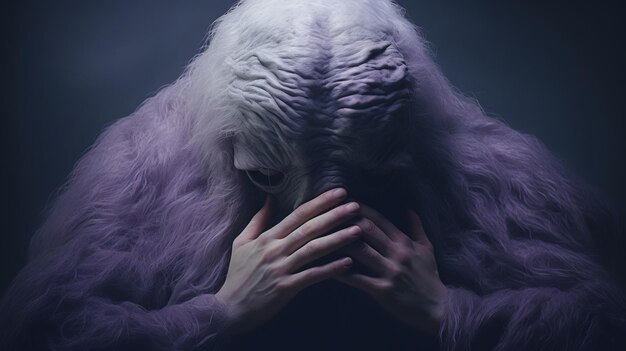 Photo ethereal purple alien a surreal and atmospheric conceptual photography