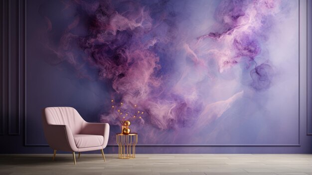 Ethereal Purple Wallpaper With Chair Abstract Art For Berliner Weisse Room