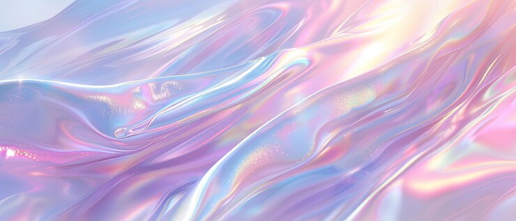 Photo ethereal silky holographic background with soft flowing textures in pastel colors creating