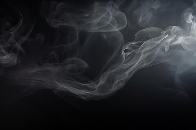 Ethereal Smoke A Banner of Flowing Steam on a Dark Canvas Generative By Ai