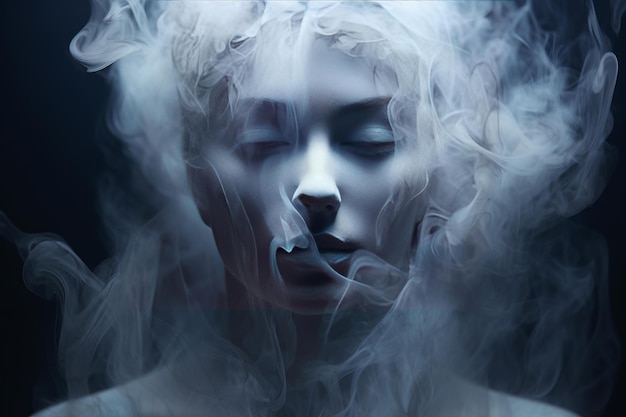 Ethereal Smoke human ghostly face Generate Ai