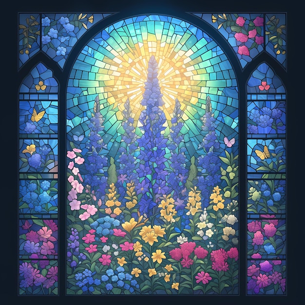 Ethereal Stained Glass Window Serenity