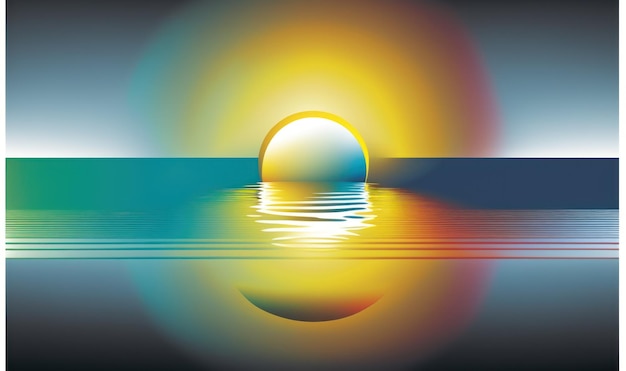 Ethereal Sun Reflection on Water Background for Posters and Web Generative AI