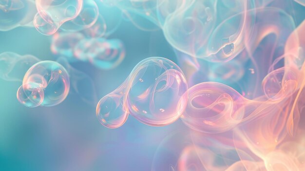 Ethereal Underwater Abstract with Translucent Floating Bubbles