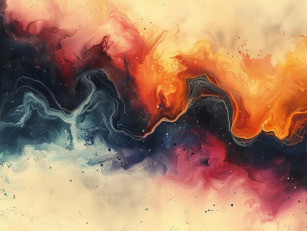 Ethereal vintage abstracts showcase surreal art with organic ink splatter textures