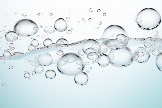 Эфирные водяные пузырьки танцуют в воздухе на белой или прозрачной поверхности PNG прозрачный фон