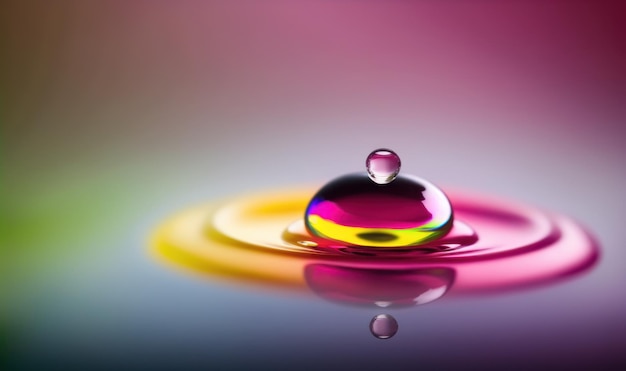 Ethereal Water Droplet Splash as a Colorful Dreamy Background