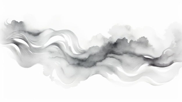 Photo ethereal watercolor abstract flowing silhouettes on white surface