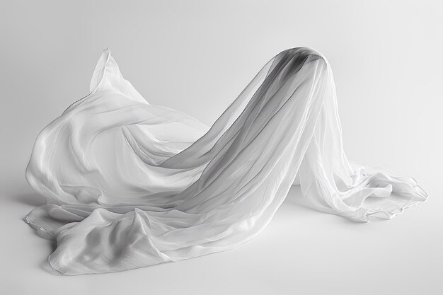 Photo ethereal white fabric in elegant flow