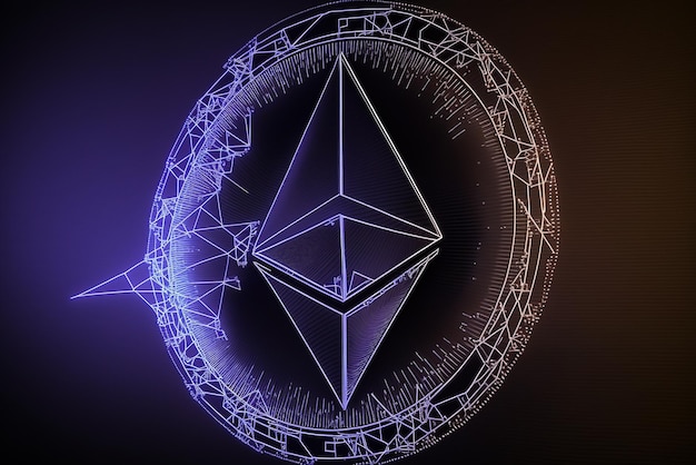 Ethereum digital currency in space Ai generated art