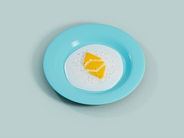 Foto ethereum eigeel sunny side up ontbijt crypto valuta 3d illustratie render