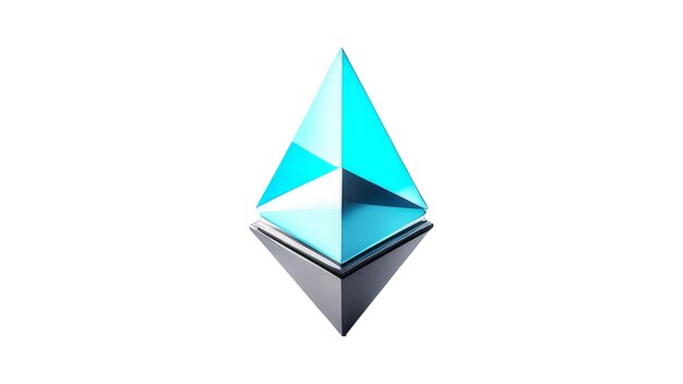 Photo ethereum on isolated white background