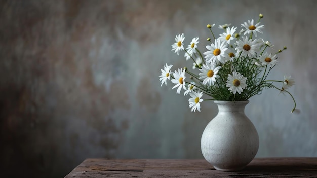 Etherische elegantie Een majestueuze verzameling ivoorbloesems boeit sierlijk een puur witte vaas